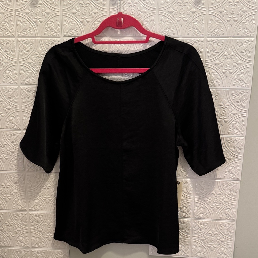 Daily Practice Anthropologie Black Women's Blouse Open Back NWT‎